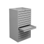Wolfstahl Schubladenschrank Stahl A3 13 Schubladen lichtgrau 53 x 43 x 98 cm