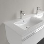Villeroy & Boch Venticello Schrank-Doppelwaschtisch 130 x 50 cm, mit 2 Hahnlöchern und Überlauf