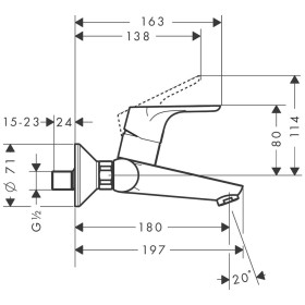 Miscelatore monocomando per lavabo hansgrohe Focus a parete