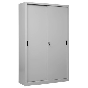 Wolfstahl Schiebetürenschrank Stahl 4 Fachböden lichtgrau 120 x 45 x 195 cm