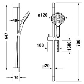 Duravit Brauseset mit Handbrause 3jet 12 cm