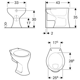 Geberit Bambini Stand-WC für Kinder, Flachspüler