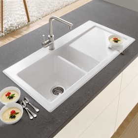 Villeroy & Boch Subway 60 Einbauspüle, Ablaufgarnitur mit Handbetätigung, Becken links