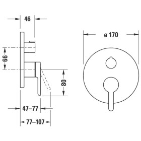 Duravit C.1 Einhebel-Wannenmischer Unterputz mit runder Rosette für 2 Verbraucher