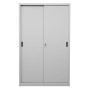 Wolfstahl Schiebetürenschrank Stahl 4 Fachböden lichtgrau 120 x 45 x 195 cm