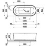 LAUFEN Val Oval-Badewanne freistehend, mit Überlaufspalt