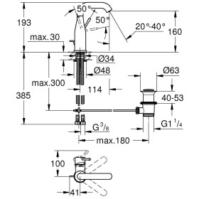 Rubinetto monocomando per lavabo GROHE Essence Nuovo taglia M