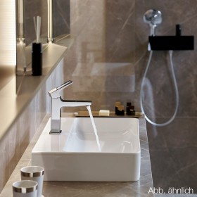 Miscelatore monocomando per lavabo hansgrohe Metropol 100 con leva e scarico Push-Open