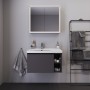 Duravit D-Neo Möbelwaschtisch 80 cm asymmetrisch, mit 1 Hahnloch und Überlauf, Ablage rechts