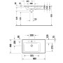 Duravit D-Neo Möbelwaschtisch 80 cm asymmetrisch, mit 1 Hahnloch und Überlauf, Ablage rechts