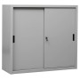 Wolfstahl Schiebetürenschrank Stahl 2 Fachböden lichtgrau 120 x 45 x 109 cm