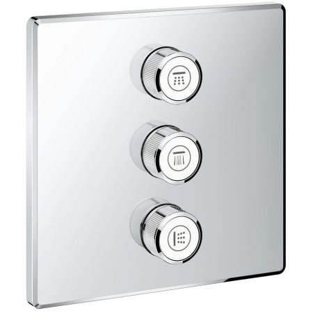 GROHE Grohtherm SmartControl 3-fach Unterputzventil Fertigmontageset, eckige Ausführung