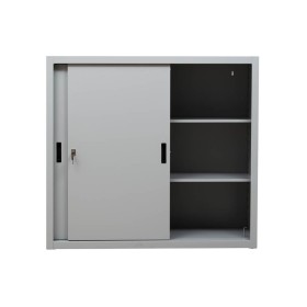 Armoire coulissante en acier Wolfstahl avec 2 étagères gris clair 120 x 45 x 109 cm