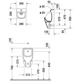 Duravit D-Code Urinal, ohne Fliege