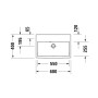 Duravit Vero Air Waschtisch Compact geschliffen ohne Hahnloch 60 x 40 cm, mit Überlauf
