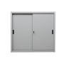 Wolfstahl Schiebetürenschrank Stahl 2 Fachböden lichtgrau 120 x 45 x 109 cm