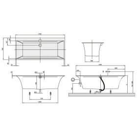 Villeroy & Boch Squaro Edge 12 Duo Badewanne 170 x 75 cm mit Profibox 2.0 Eck