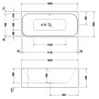 Duravit Happy D.2 Plus Badewanne 180 x 80 cm, mit angeformter Acrylverkleidung