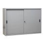 Wolfstahl Schiebetürenschrank Stahl 2 Fachböden lichtgrau 160 x 45 x 109 cm