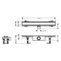 hansgrohe RainDrain Compact Komplettset Duschrinne 60 cm für Standardinstallation