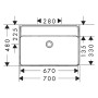 hansgrohe Xanuia Q Waschtisch 700/480 ohne Hahnloch und Überlauf