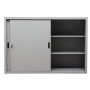 Wolfstahl Schiebetürenschrank Stahl 2 Fachböden lichtgrau 160 x 45 x 109 cm