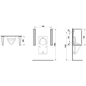 Paroi de séparation urinoir LAUFEN Cinto