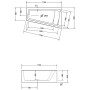 Duravit Paiova Eck-Badewanne 170 x 100 cm Ecke rechts mit angeformter Schürze und Gestell
