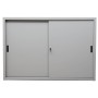 Wolfstahl Schiebetürenschrank Stahl 2 Fachböden lichtgrau 160 x 45 x 109 cm