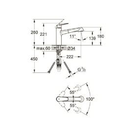 Rubinetto monocomando GROHE Eurodisc C con doccetta estraibile