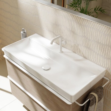 hansgrohe Xelu Q Waschbecken 120 x 48 cm ungeschliffen, mit 1 Hahnloch