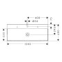 hansgrohe Xelu Q Waschbecken 120 x 48 cm ungeschliffen, mit 1 Hahnloch