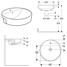 Geberit VariForm Halbeinbauwaschtisch, rund
