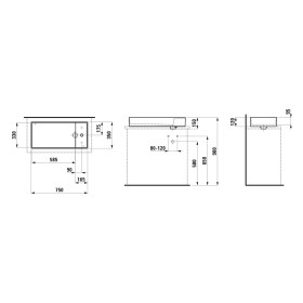 Vasque LAUFEN Kartell 75 x 35 cm, sans trou de robinet