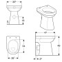 Geberit Renova Comfort Flachspül-WC, Abgang horizontal