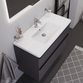 Duravit D-Neo Möbelwaschtisch 100,5 cm, mit 1 Hahnloch und Überlauf