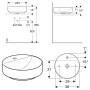 Geberit VariForm Aufsatzwaschtisch, rund, mit Hahnlochbank