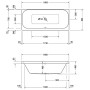 Duravit Happy D.2 Badewanne Rechteck 180 x 80 cm, mit zwei Rückenschrägen