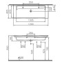 VitrA Integra Doppelmöbelwaschtisch 120 cm, mit Überlaufloch, 2 Hahnlöcher