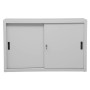 Wolfstahl Schiebetürenschrank Stahl 2 Fachböden lichtgrau 120 x 45 x 75 cm