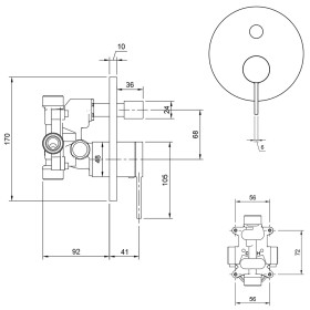 Villeroy & Boch Loop & Friends Unterputz-Einhebel-Armatur mit Umsteller