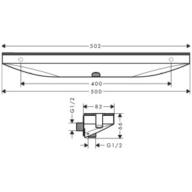 hansgrohe Rainfinity Wandanschluss Porter 500 mit Ablage und Brausehalter rechts