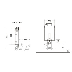 Duravit DuraSystem Élément WC, pour installation humide
