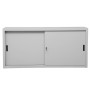 Wolfstahl Schiebetürenschrank Stahl 2 Fachböden lichtgrau 160 x 45 x 75 cm