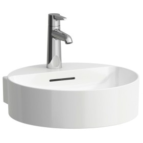 LAUFEN Val Aufsatzhandwaschbecken wandmontiert 40 x 42,5 cm mit 1 Hahnloch, mit Überlauf