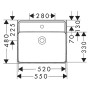 hansgrohe Xanuia Q Waschtisch 550/480 mit Hahnloch ohne Überlauf