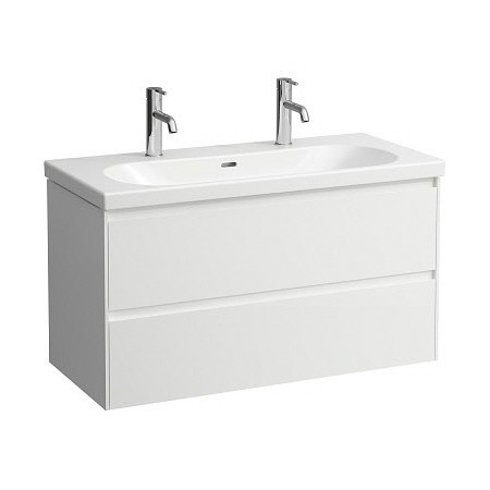 LAUFEN LUA Waschtisch 100 x 46 cm 2 Hahnlöcher, mit Überlauf