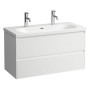 LAUFEN LUA Waschtisch 100 x 46 cm 2 Hahnlöcher, mit Überlauf