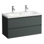 LAUFEN LUA Waschtisch 100 x 46 cm 2 Hahnlöcher, mit Überlauf