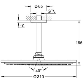 Set doccia a soffitto GROHE Rainshower Cosmopolitan 310